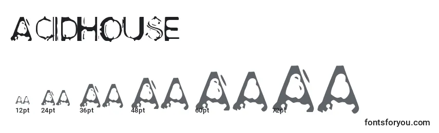 Размеры шрифта AcidHouse