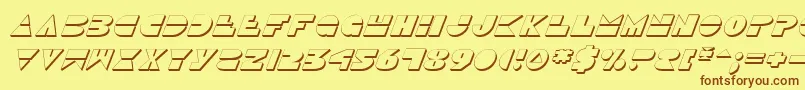 DiscoDuck3DItalic Font – Brown Fonts on Yellow Background