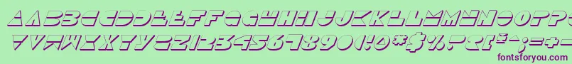 DiscoDuck3DItalic Font – Purple Fonts on Green Background