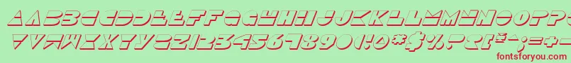 フォントDiscoDuck3DItalic – 赤い文字の緑の背景