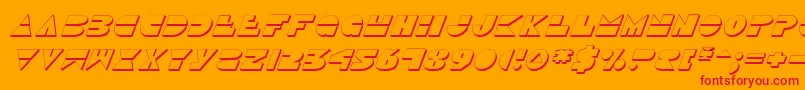DiscoDuck3DItalic-Schriftart – Rote Schriften auf orangefarbenem Hintergrund