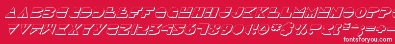 DiscoDuck3DItalic Font – White Fonts on Red Background