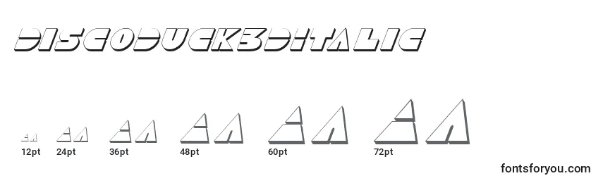 DiscoDuck3DItalic Font Sizes