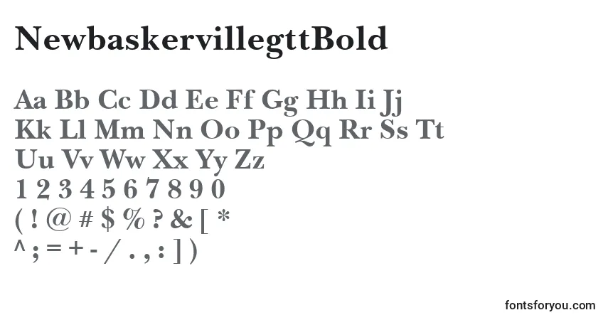 Schriftart NewbaskervillegttBold – Alphabet, Zahlen, spezielle Symbole