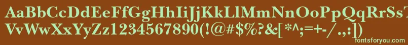 NewbaskervillegttBold Font – Green Fonts on Brown Background