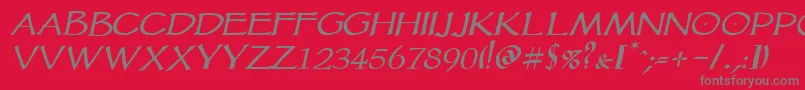 Vtcgoblinhanditalic Font – Gray Fonts on Red Background