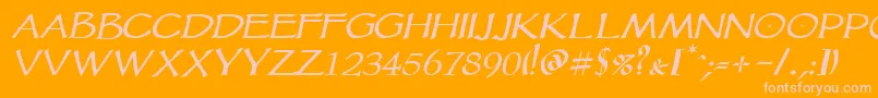 Vtcgoblinhanditalic Font – Pink Fonts on Orange Background