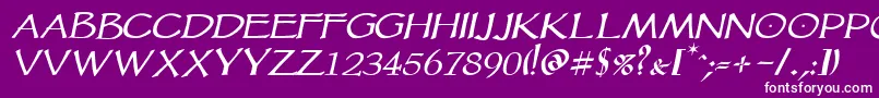 Vtcgoblinhanditalic Font – White Fonts on Purple Background