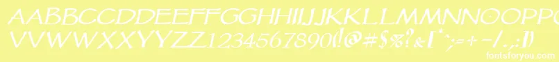 Vtcgoblinhanditalic Font – White Fonts on Yellow Background