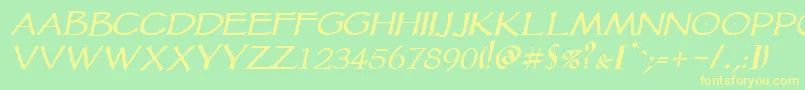 Police Vtcgoblinhanditalic – polices jaunes sur fond vert