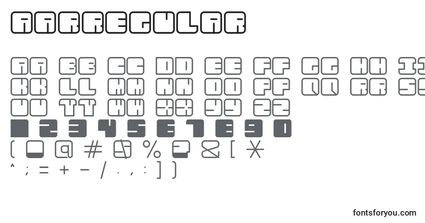 AarRegular Font – alphabet, numbers, special characters