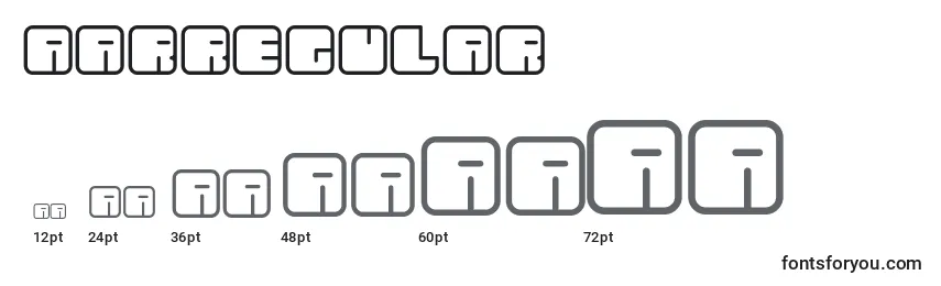 AarRegular Font Sizes