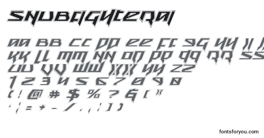 A fonte Snubfighterai – alfabeto, números, caracteres especiais