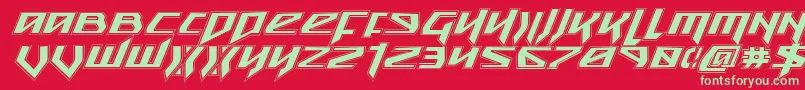 Snubfighterai Font – Green Fonts on Red Background