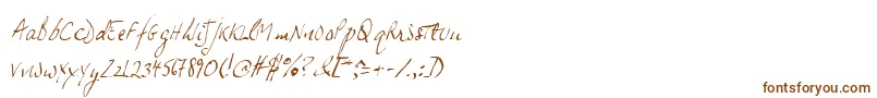 Шрифт JpHandSlanted – коричневые шрифты на белом фоне