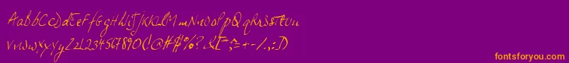 JpHandSlanted Font – Orange Fonts on Purple Background