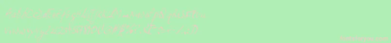 JpHandSlanted Font – Pink Fonts on Green Background