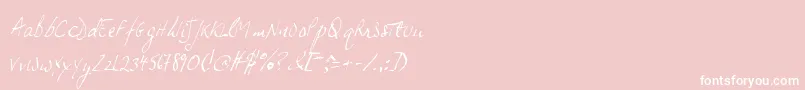 JpHandSlanted-Schriftart – Weiße Schriften auf rosa Hintergrund