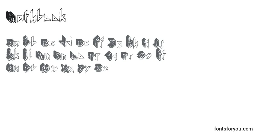 Czcionka Mathbook – alfabet, cyfry, specjalne znaki