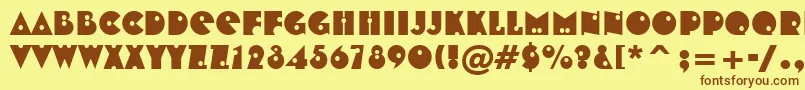 ShotgunBt Font – Brown Fonts on Yellow Background