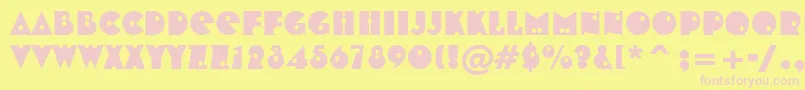ShotgunBt-fontti – vaaleanpunaiset fontit keltaisella taustalla