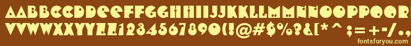 ShotgunBt-fontti – keltaiset fontit ruskealla taustalla