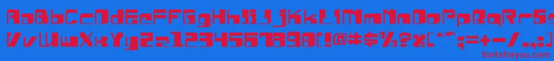 DrosselmeyerExpanded-fontti – punaiset fontit sinisellä taustalla