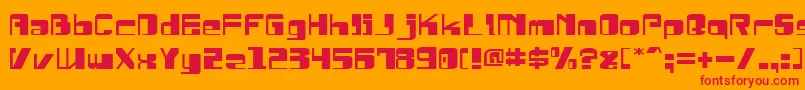 DrosselmeyerExpanded Font – Red Fonts on Orange Background