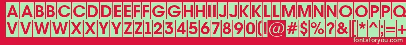 Avante5 Font – Green Fonts on Red Background