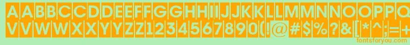 Avante5 Font – Orange Fonts on Green Background