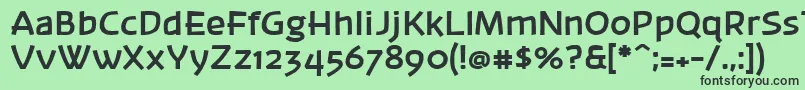 フォントBanksb20 – 緑の背景に黒い文字