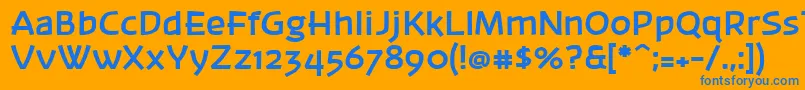 Banksb20-fontti – siniset fontit oranssilla taustalla