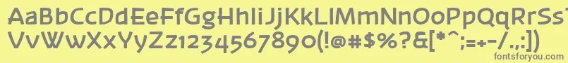 フォントBanksb20 – 黄色の背景に灰色の文字