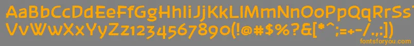 フォントBanksb20 – オレンジの文字は灰色の背景にあります。