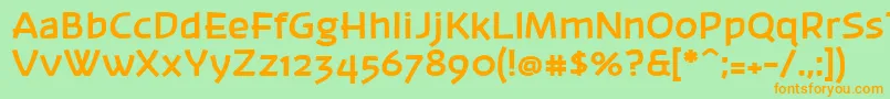 Banksb20 Font – Orange Fonts on Green Background