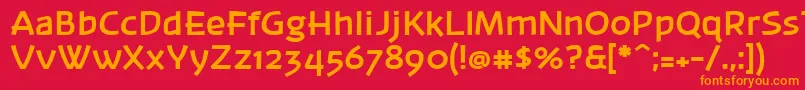 フォントBanksb20 – 赤い背景にオレンジの文字