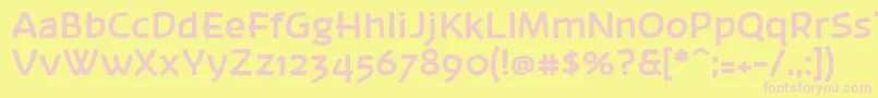 フォントBanksb20 – ピンクのフォント、黄色の背景