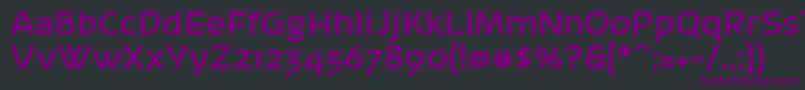 Czcionka Banksb20 – fioletowe czcionki na czarnym tle