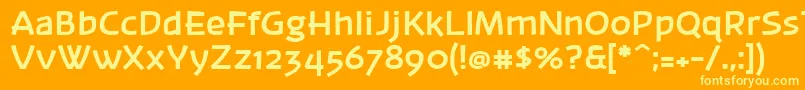 フォントBanksb20 – オレンジの背景に黄色の文字