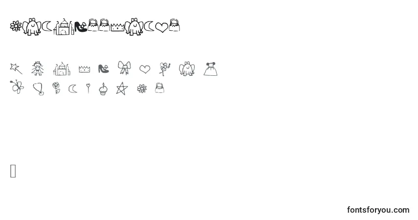 Czcionka Princessdings – alfabet, cyfry, specjalne znaki