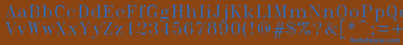 Romant Font – Blue Fonts on Brown Background