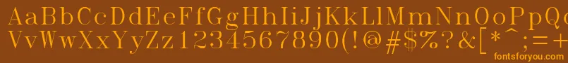 Więcej informacji o czcionce Romant Czcionka Romant – pomarańczowe czcionki na brązowym tle