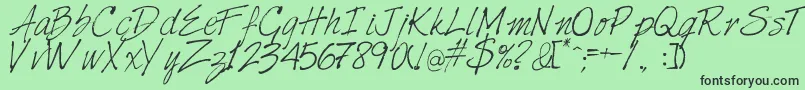 Harabarahand-fontti – mustat fontit vihreällä taustalla