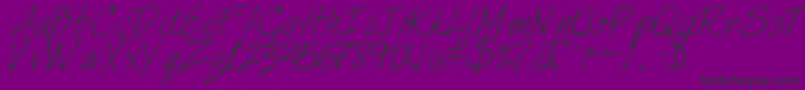 フォントHarabarahand – 紫の背景に黒い文字