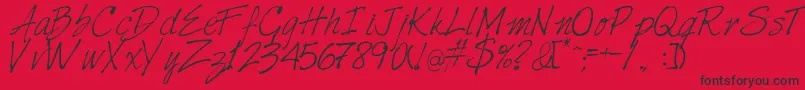 Harabarahand Font – Black Fonts on Red Background