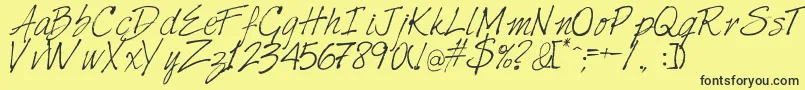 Шрифт Harabarahand – чёрные шрифты на жёлтом фоне