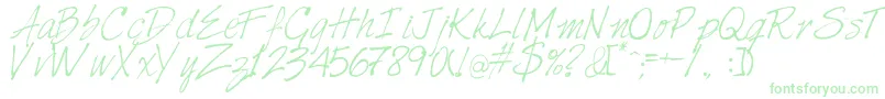 Harabarahand Font – Green Fonts on White Background