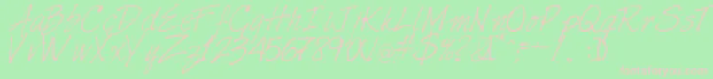 Harabarahand Font – Pink Fonts on Green Background