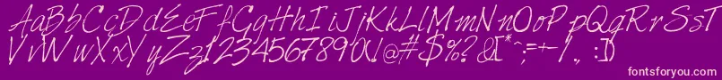Harabarahand Font – Pink Fonts on Purple Background