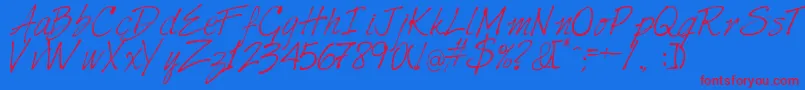 Harabarahand Font – Red Fonts on Blue Background